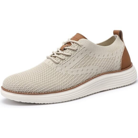 🆕VILOCY Men's Beige Casual Dress Oxfords Business Mesh Breathable Sneakers - Picture 4 of 10